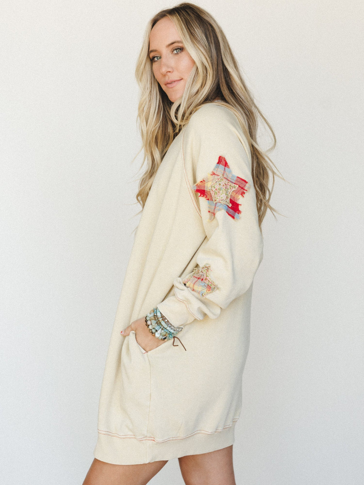 Starfall of Wonder Long Sleeve Dress - American Pear