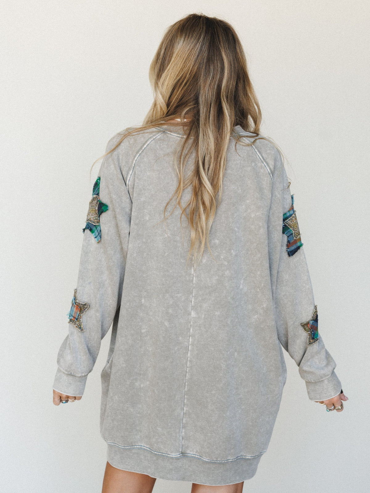 Starfall of Wonder Long Sleeve Dress - Ash