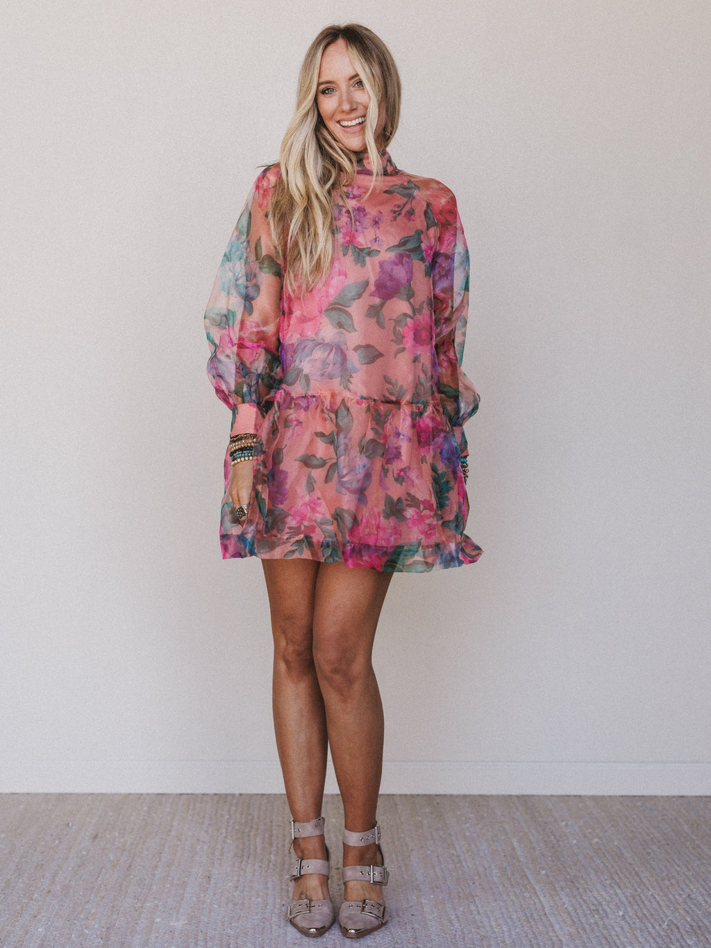 Blushbud Floral Dress - Peach