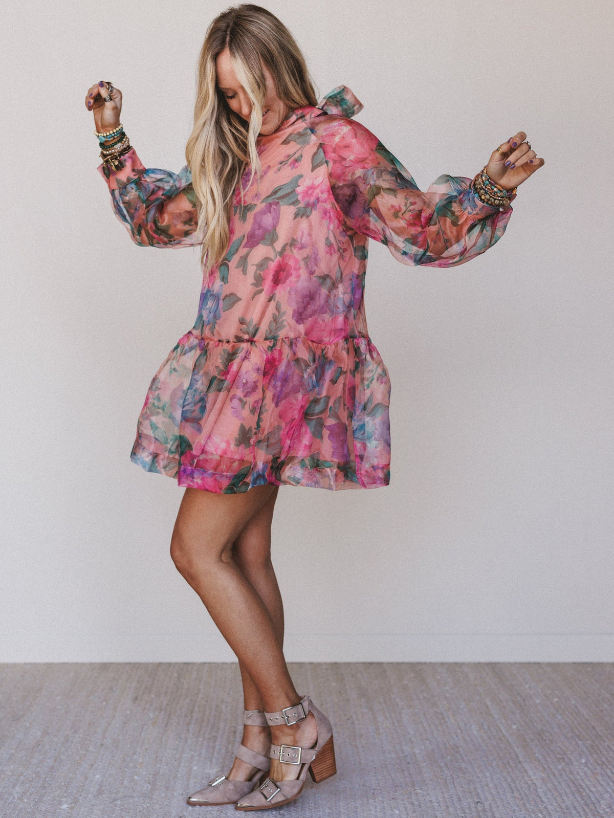 Blushbud Floral Dress - Peach