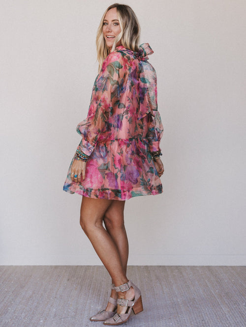 Blushbud Floral Dress - Peach