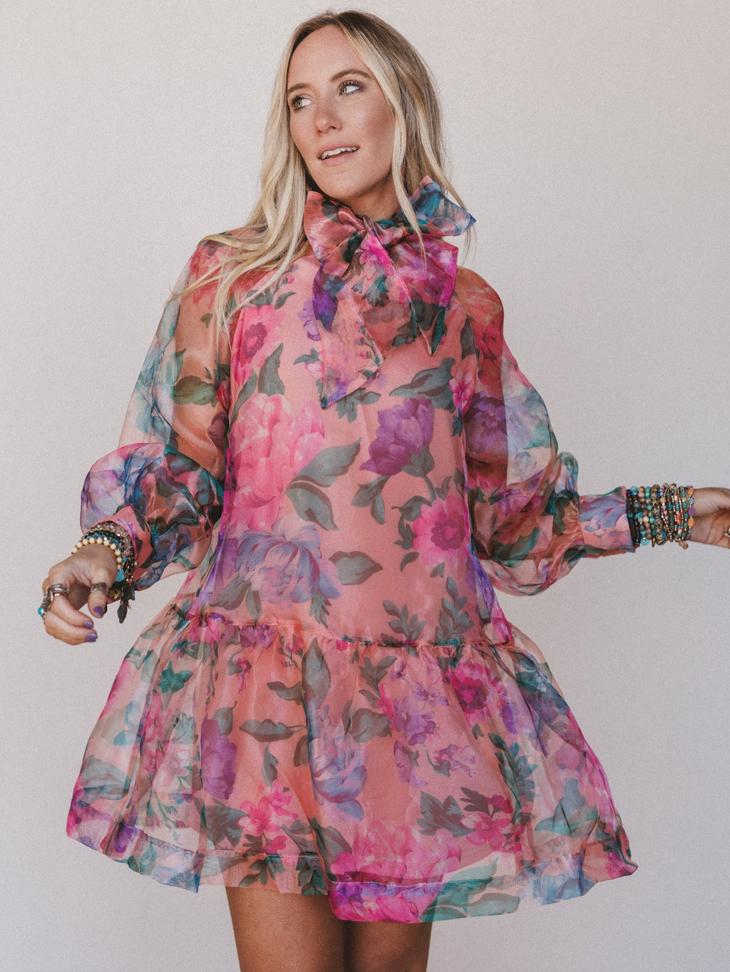 Blushbud Floral Dress - Peach