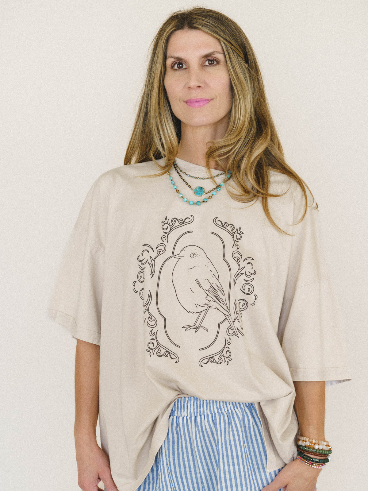 Bird Song Tee - Khaki