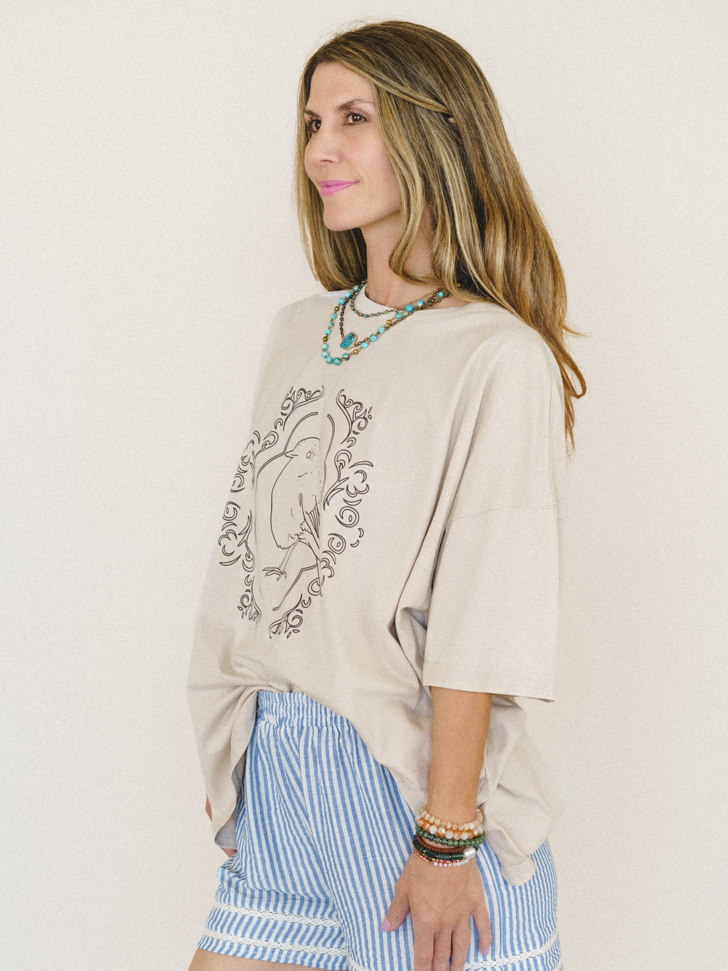 Bird Song Tee - Khaki