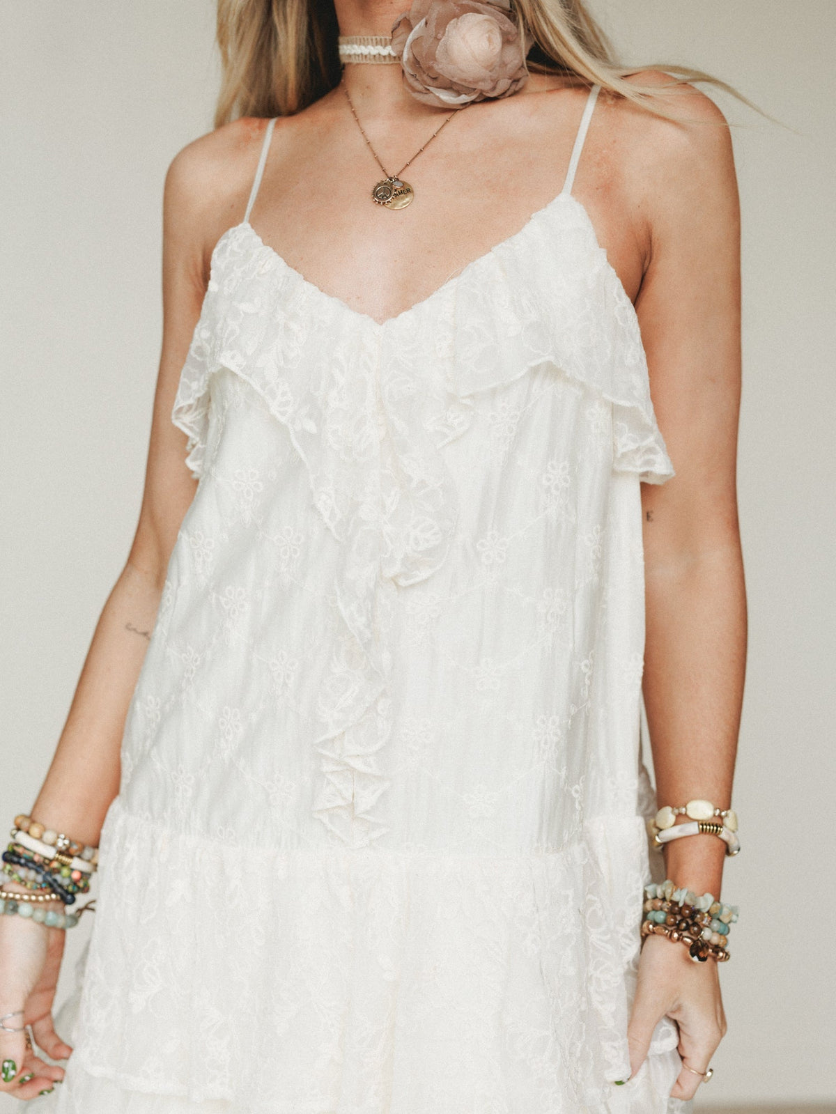 Poems And Stories Dress - Ecru