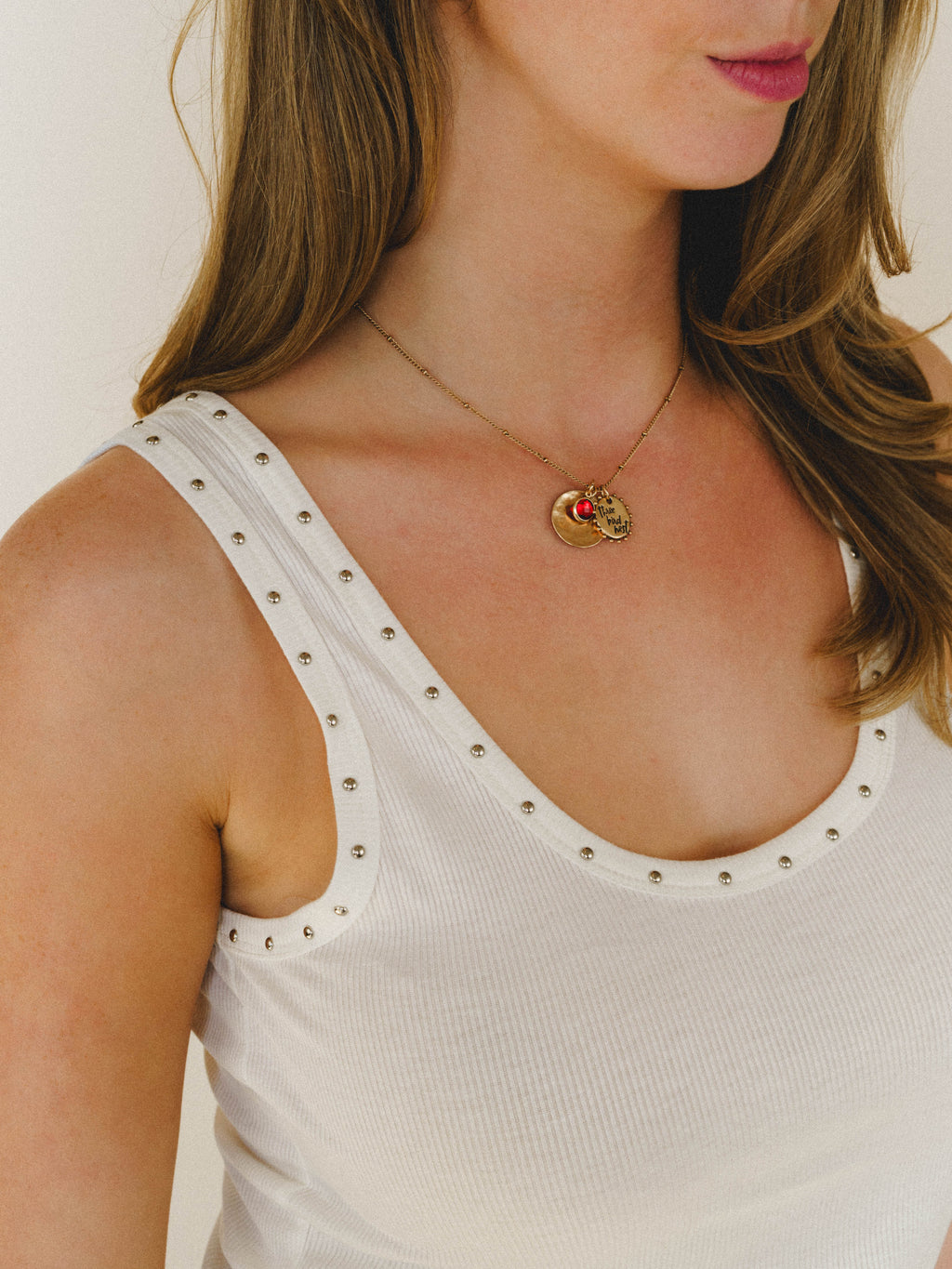 Studded Tank Top - Ivory