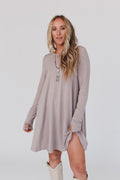 The Nest Jake Long Sleeve Crewneck Dress - Mocha Latte - Pre Order