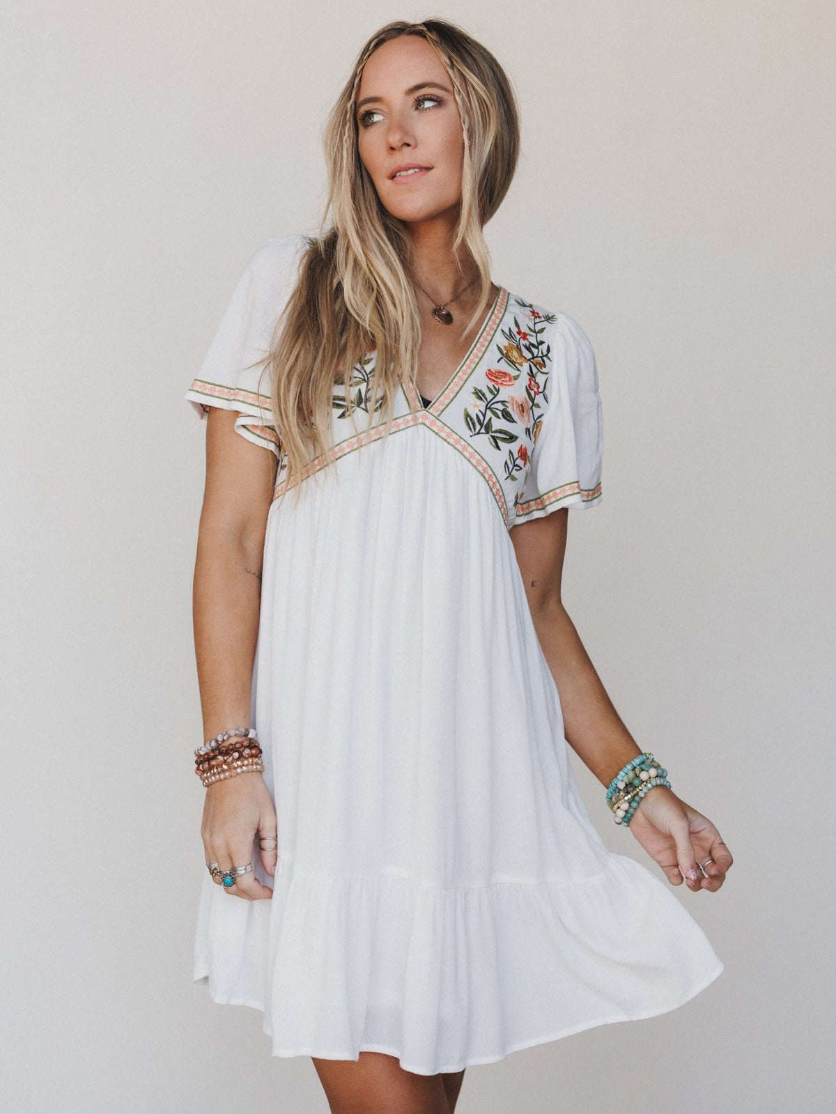 Magdaline Mini Dress - Ivory - Pre Order