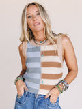 Beau Colorblock Top - Beige Multi