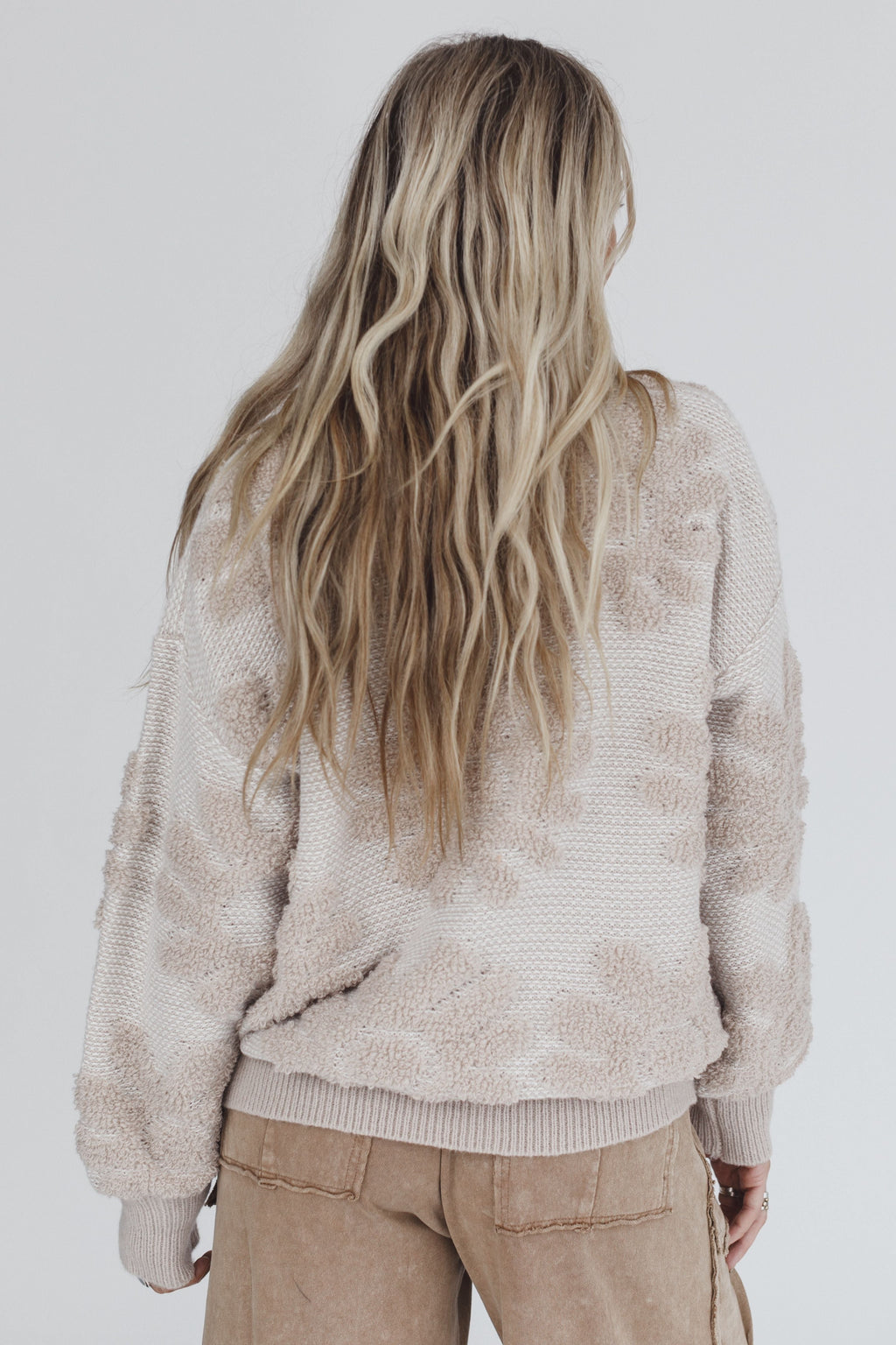 Zinnia Textured Flower Top - Beige