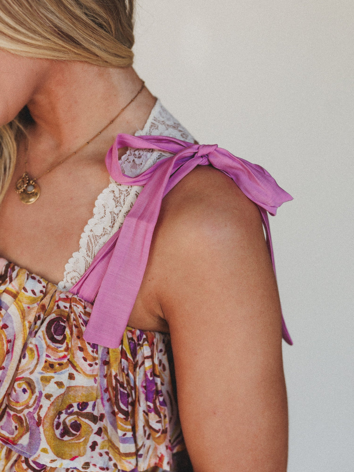Baby Bloom Ruffle Print Top - Violet Multi