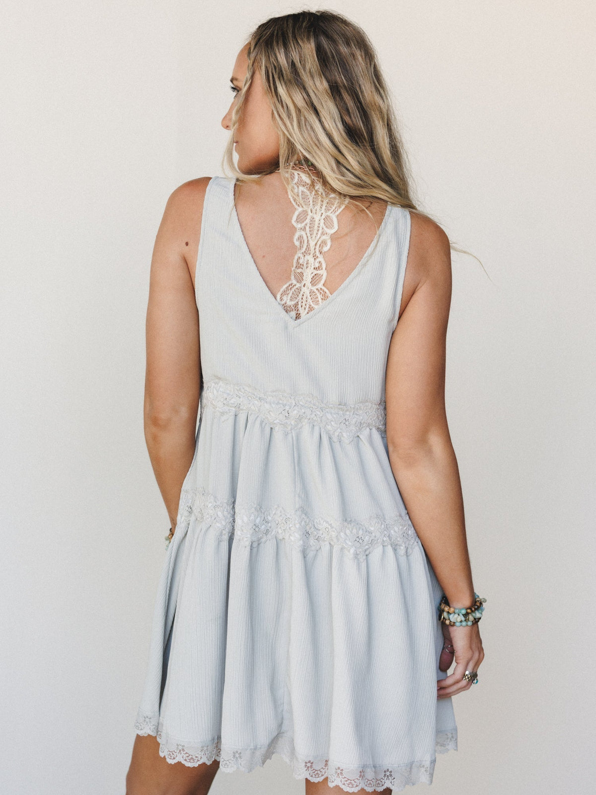 Lily Lace Dress - Pewter