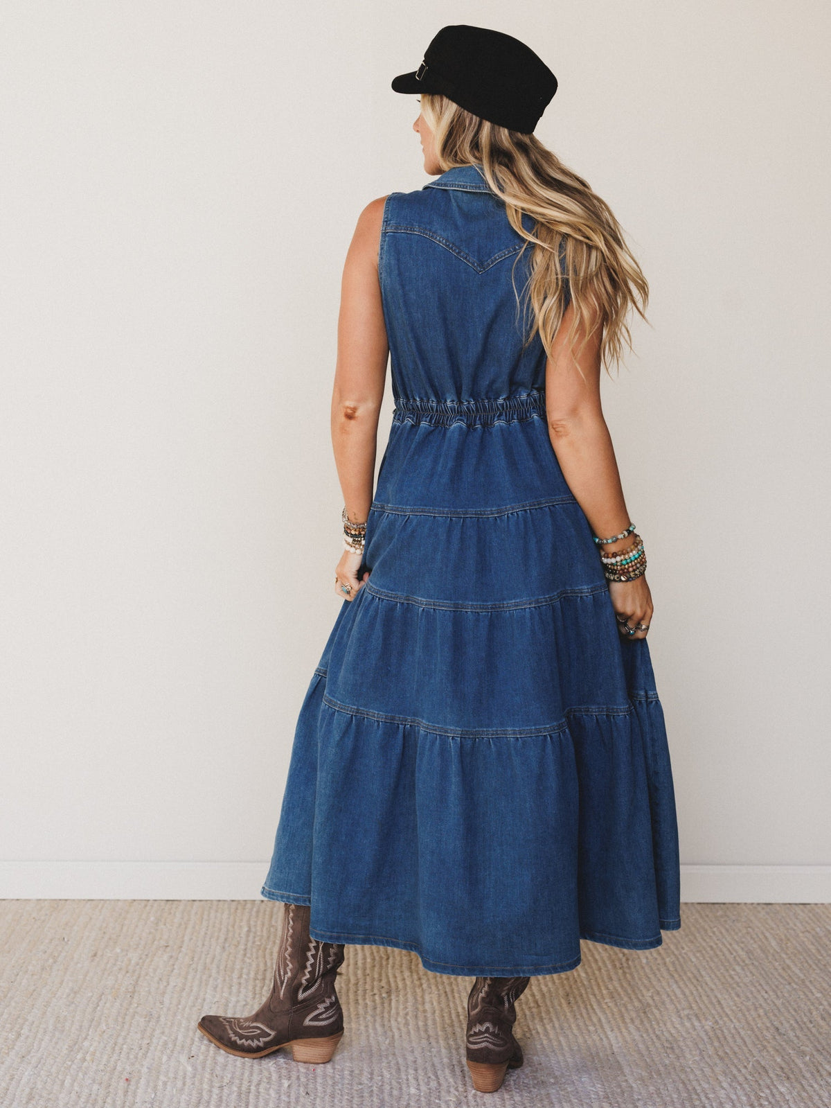 Lasso Luxe Tiered Maxi Dress - Denim