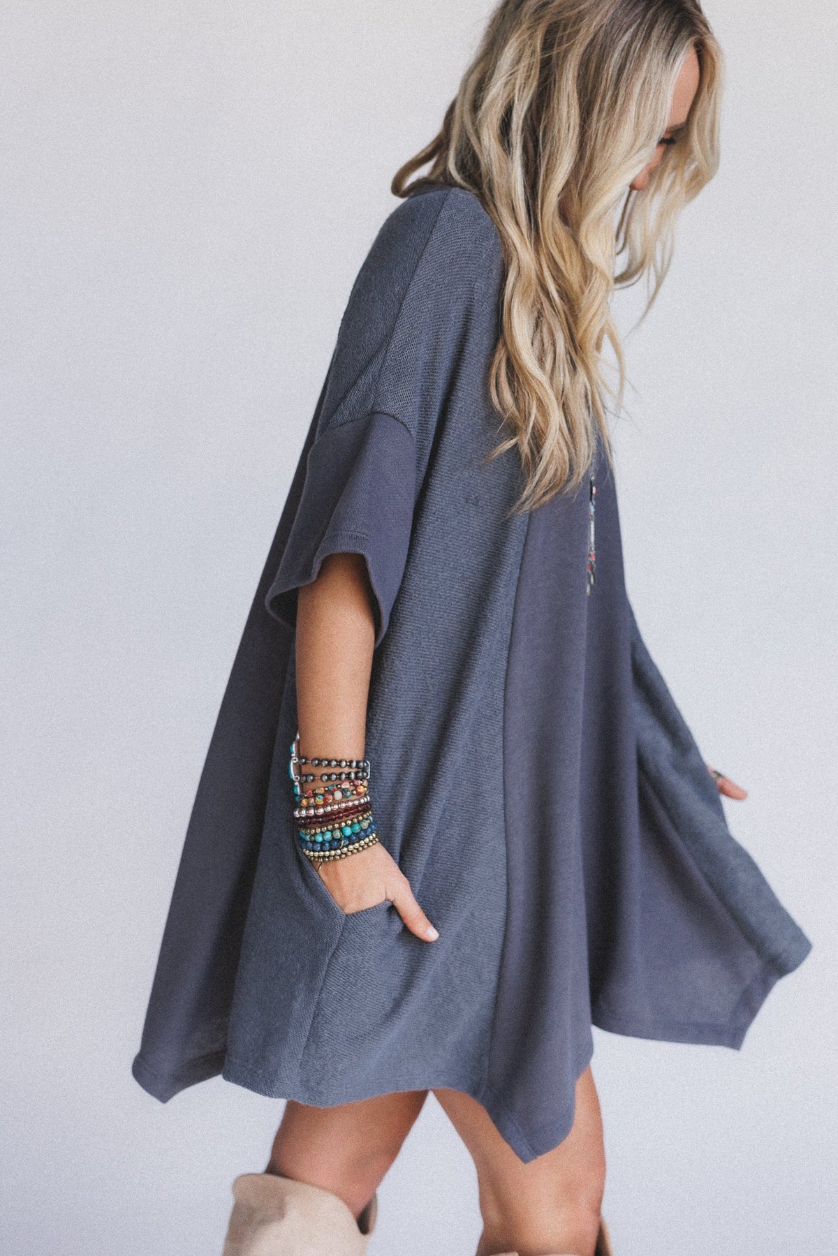 The Nest Meadowlight Tunic Dress - Charcoal - Pre Order