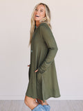 The Nest Jake Long Sleeve Crewneck Dress - Olive - Pre Order