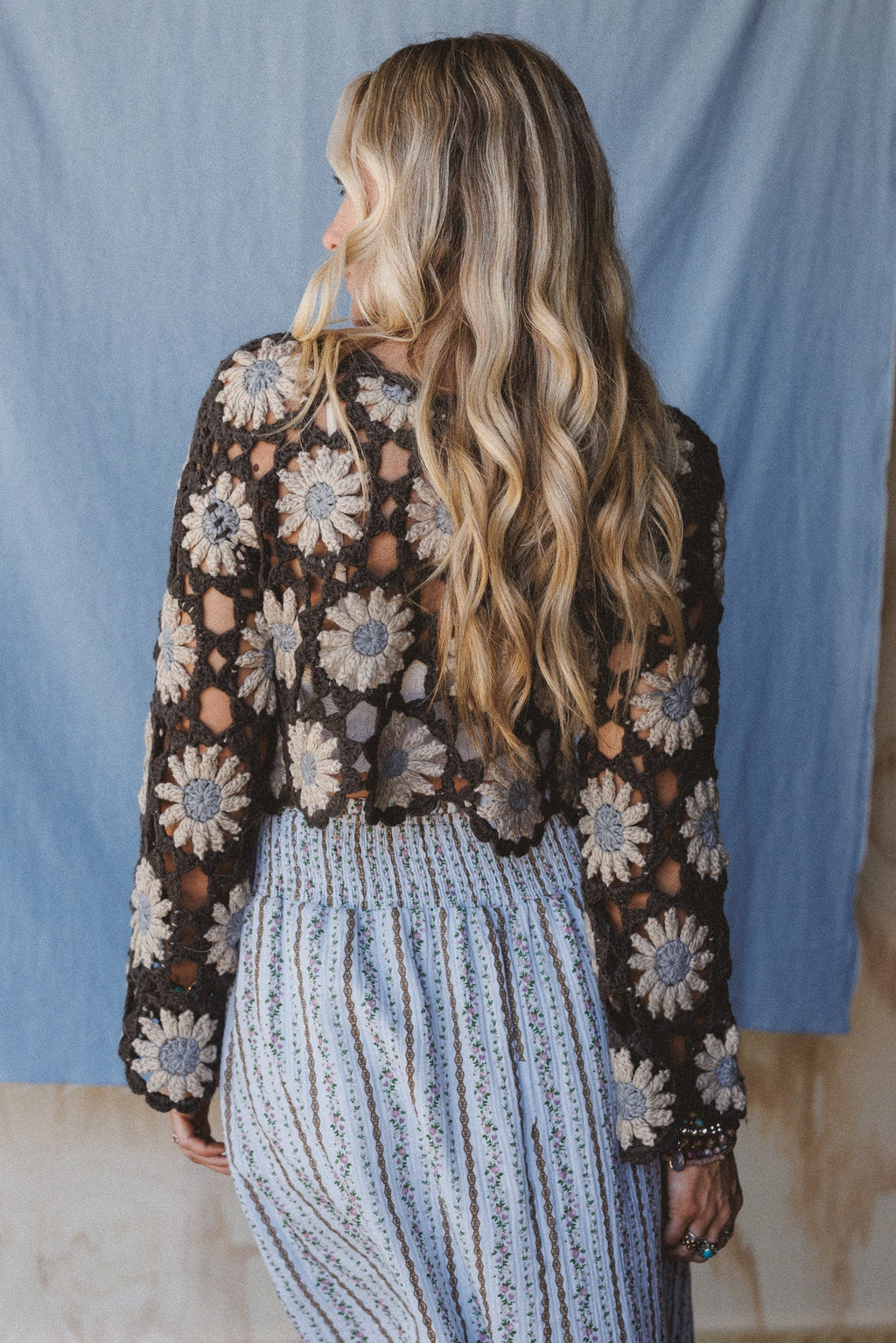 The Nest Free To Dream Crochet Top - Charcoal