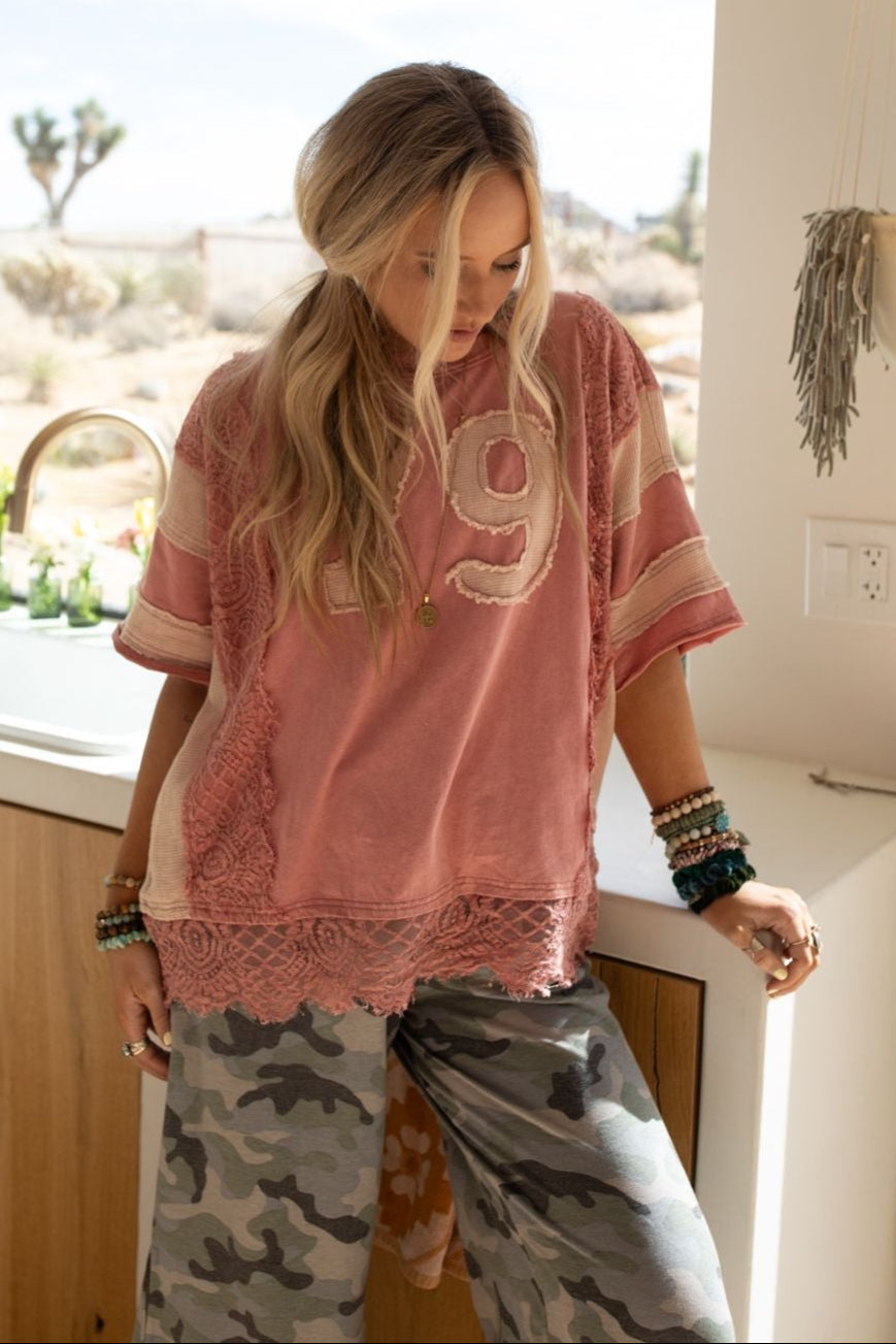 Slumber Party Patchwork Top - Pink