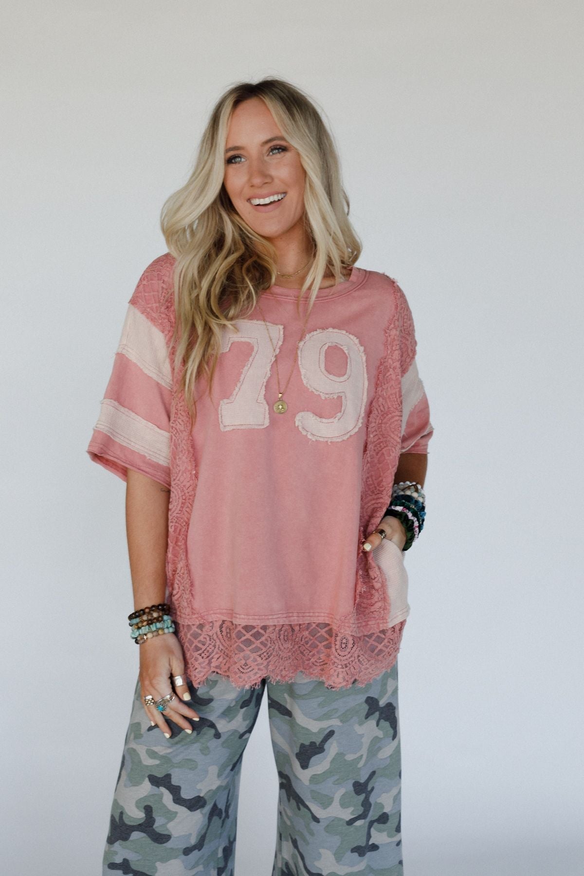 Slumber Party Patchwork Top - Pink