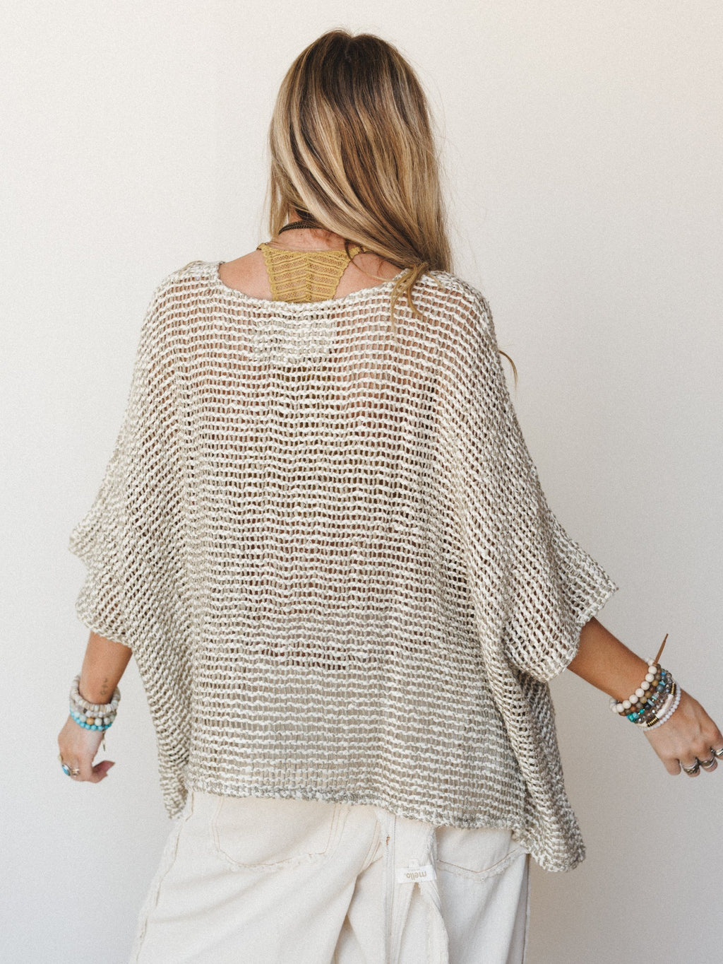 Moonara Silk Poncho - Natural