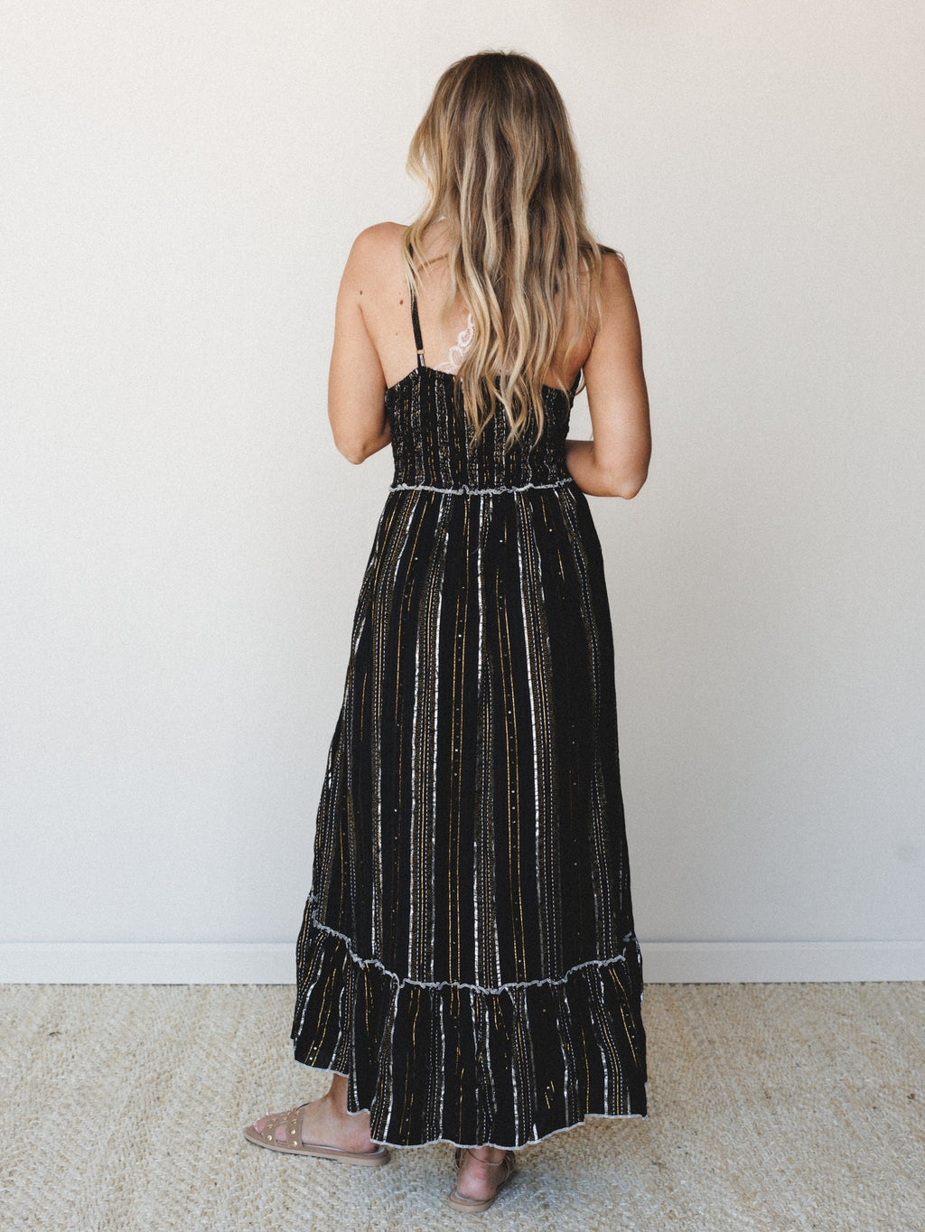 Dew Drops Maxi Dress - Black Multi