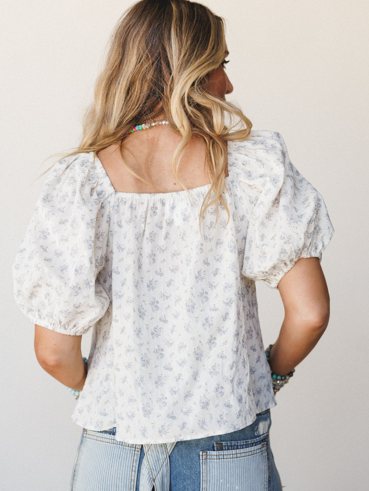 Garden Tale Blouse - Dusty Blue