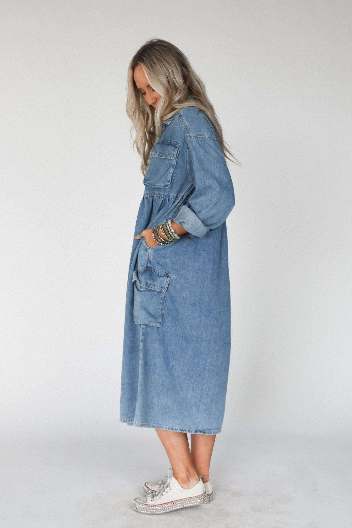 Wild Willow Denim Maxi Dress - Light Denim - Pre Order