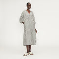 The Poplin Tiered Dress | Bone / Black