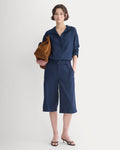 Popover Shirt in Linen | Navy