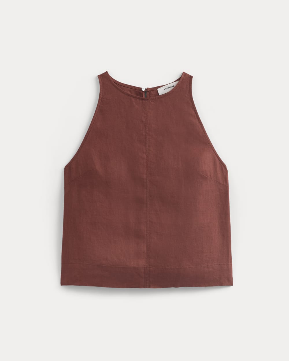 The Linen High-Neck Tank | Henna Red