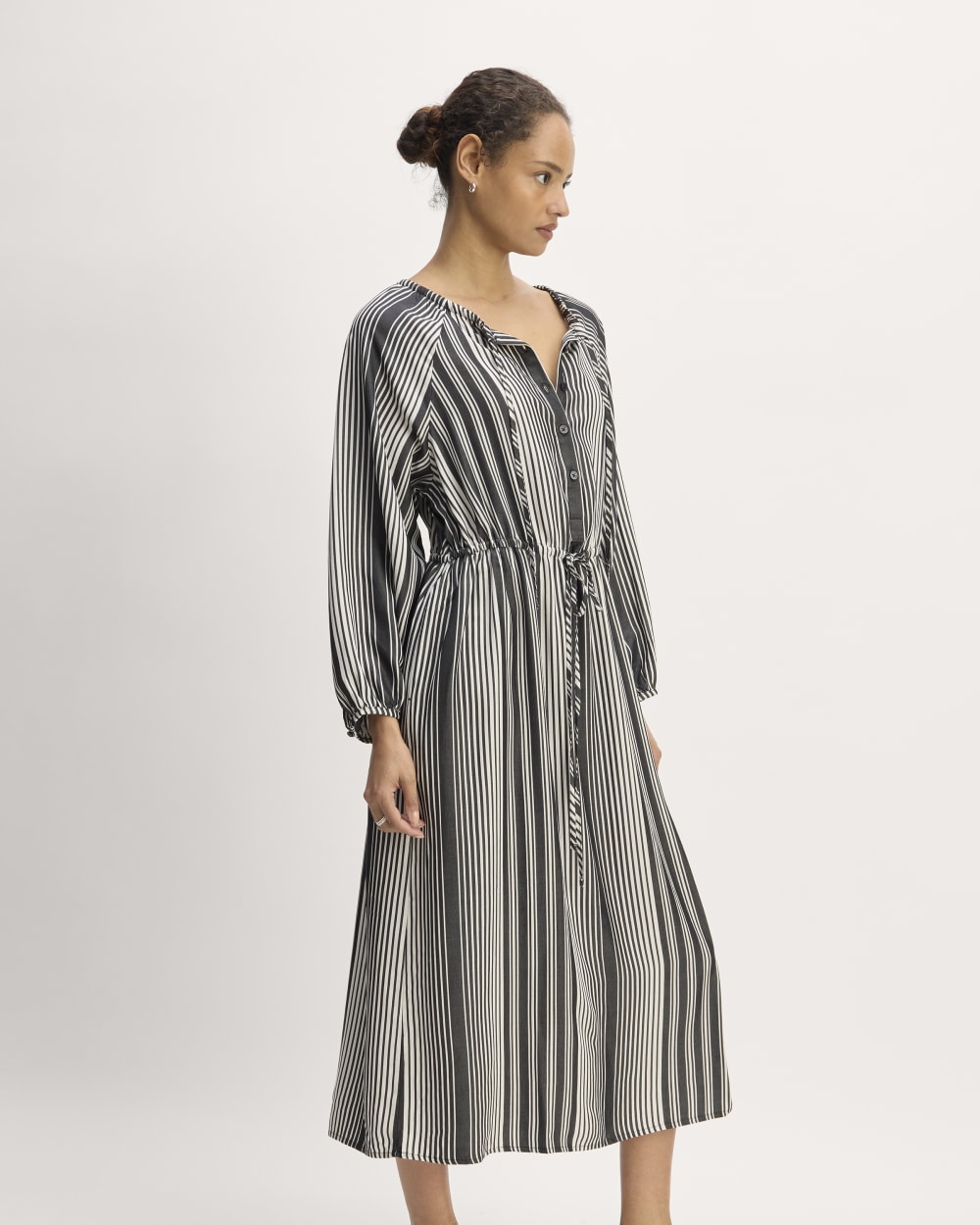 The TENCEL? Gathered Maxi Dress | Black / Bone