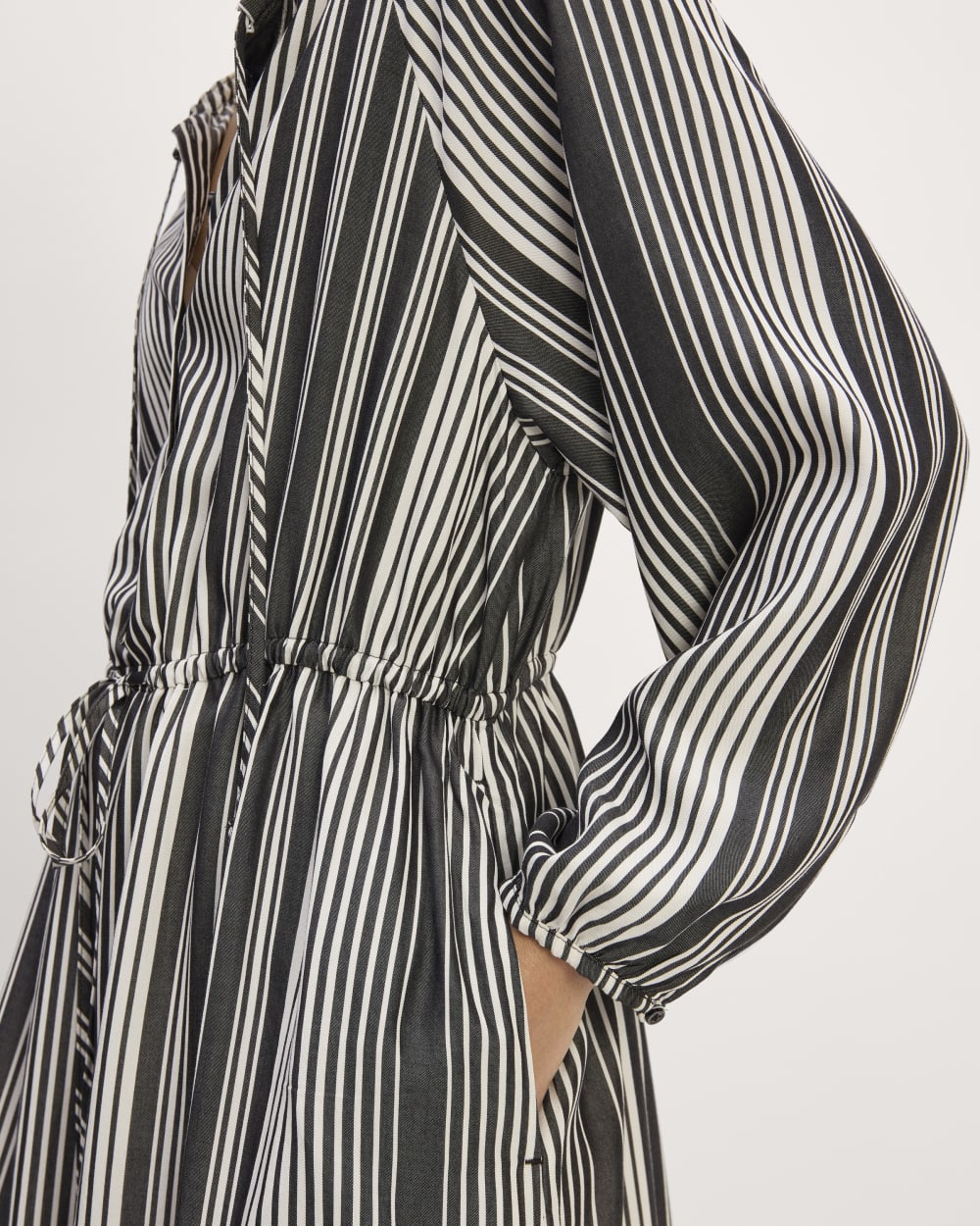 The TENCEL? Gathered Maxi Dress | Black / Bone