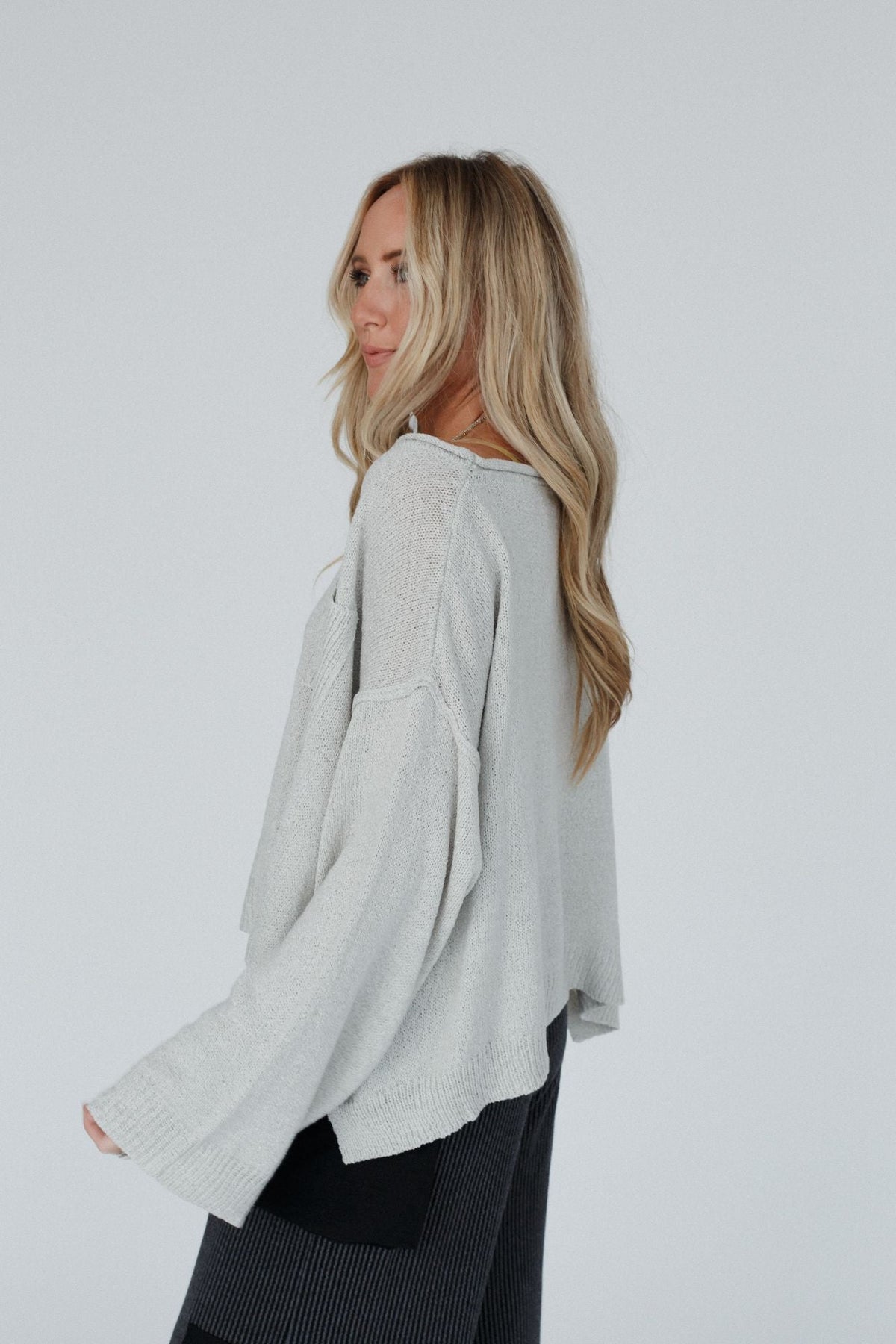 Got You Covered Drop Shoulder Pullover - Ash