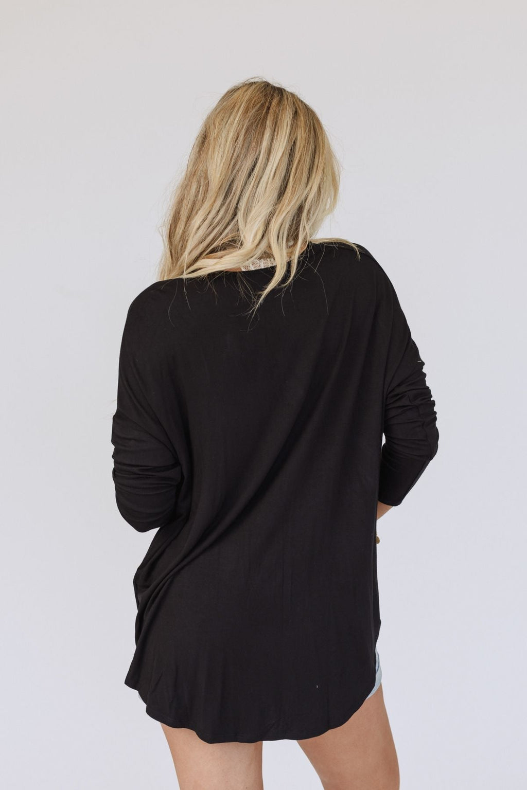 The Nest Cool Days Twisted Long Sleeve Top - Black