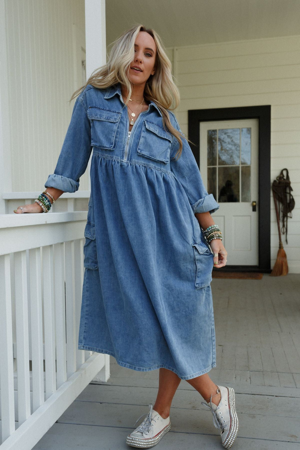 Wild Willow Denim Maxi Dress - Light Denim - Pre Order