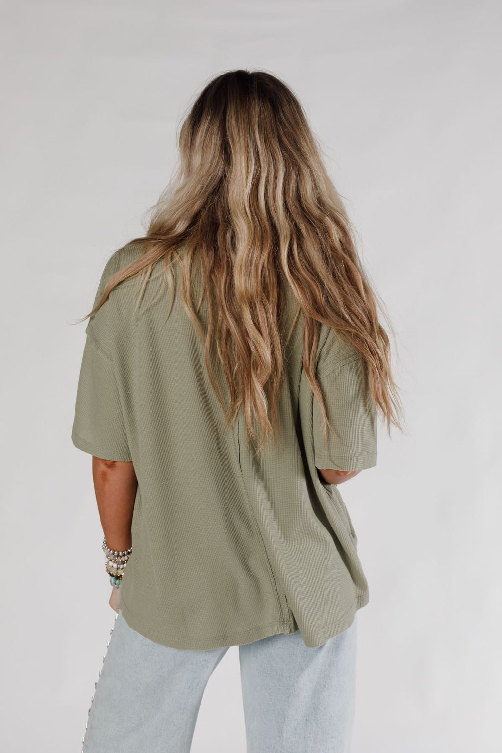 The Nest Soft Plume Henley Top - Sage