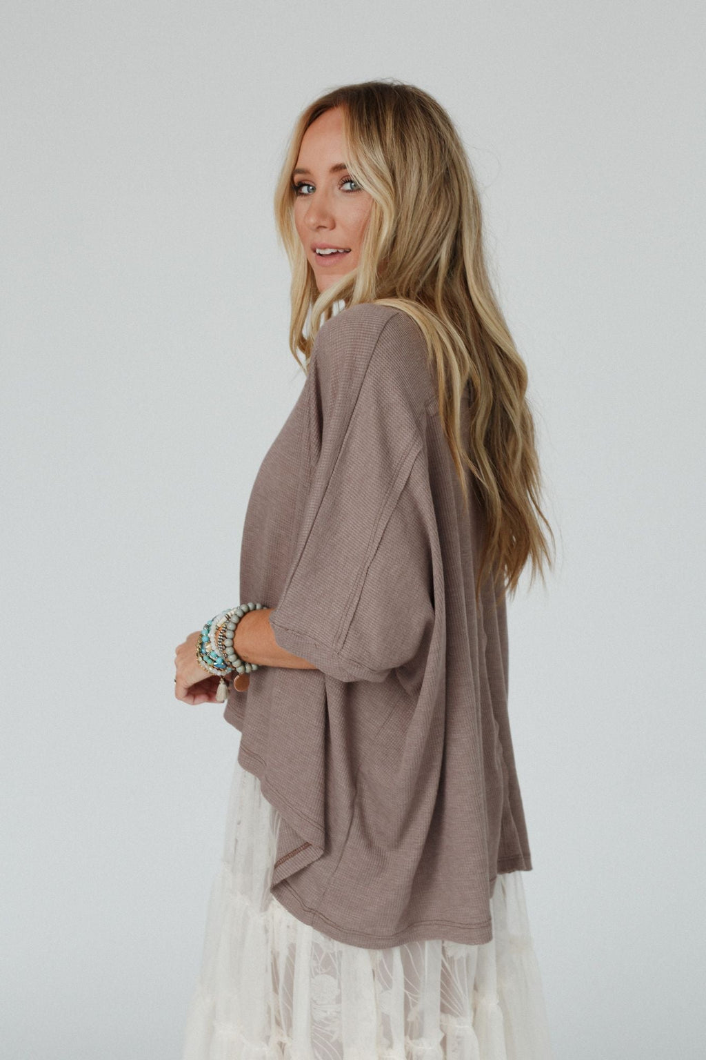 The Nest Kelsie Dolman Top - Dark Oatmeal